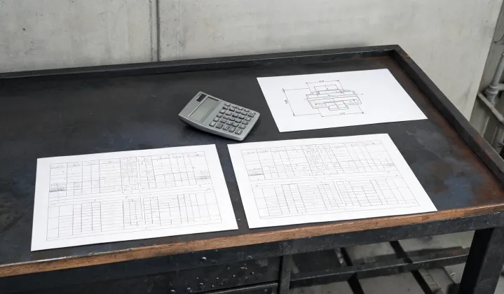 Side-by-side stamping press specification sheets and die-space drawings
