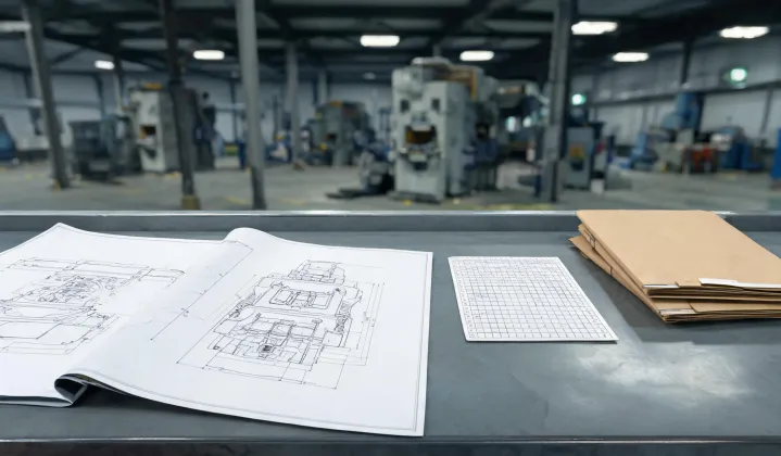 Procurement desk comparing stamping press drawings and die-space tables